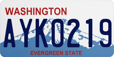 WA license plate AYK0219