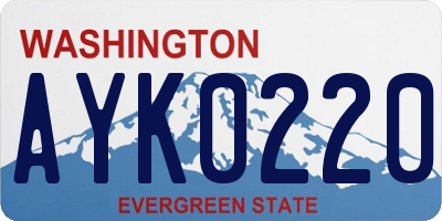 WA license plate AYK0220