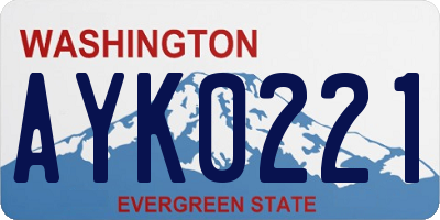 WA license plate AYK0221