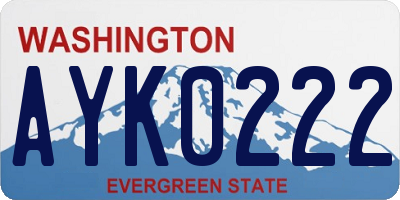 WA license plate AYK0222