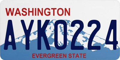 WA license plate AYK0224