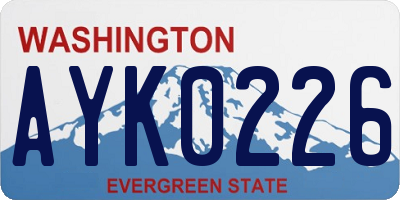 WA license plate AYK0226