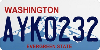 WA license plate AYK0232
