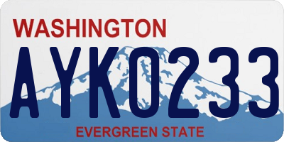 WA license plate AYK0233