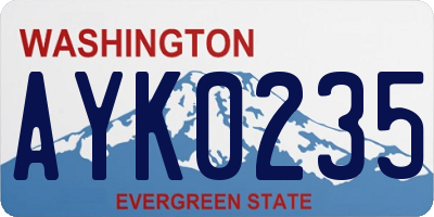 WA license plate AYK0235