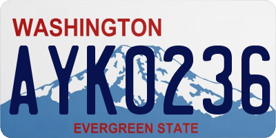 WA license plate AYK0236