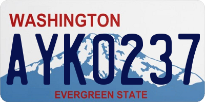WA license plate AYK0237