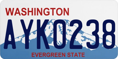 WA license plate AYK0238