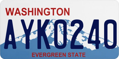 WA license plate AYK0240