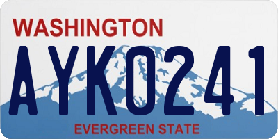 WA license plate AYK0241