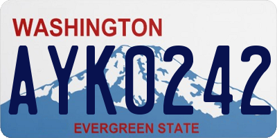 WA license plate AYK0242