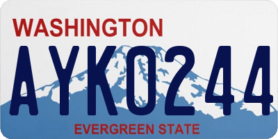 WA license plate AYK0244
