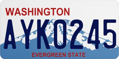 WA license plate AYK0245