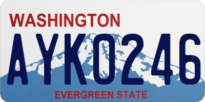 WA license plate AYK0246