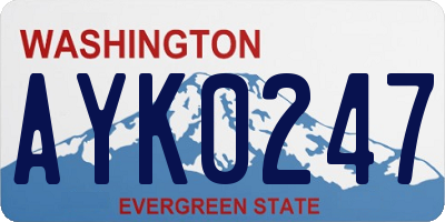 WA license plate AYK0247