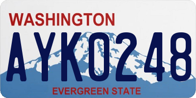WA license plate AYK0248