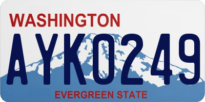 WA license plate AYK0249