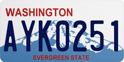 WA license plate AYK0251