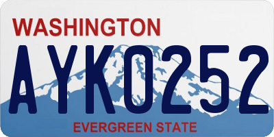 WA license plate AYK0252
