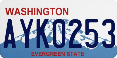 WA license plate AYK0253