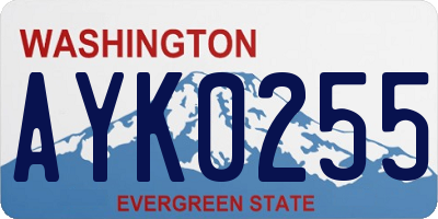 WA license plate AYK0255