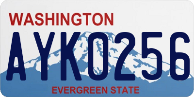 WA license plate AYK0256