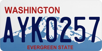 WA license plate AYK0257