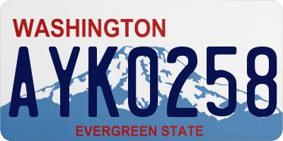 WA license plate AYK0258