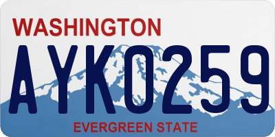 WA license plate AYK0259