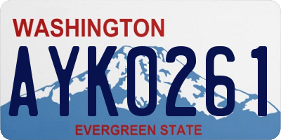WA license plate AYK0261