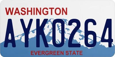 WA license plate AYK0264