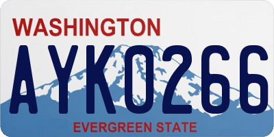 WA license plate AYK0266