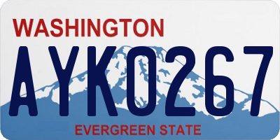 WA license plate AYK0267