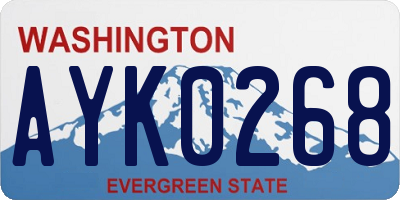 WA license plate AYK0268