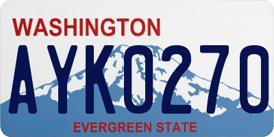 WA license plate AYK0270