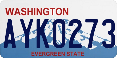 WA license plate AYK0273