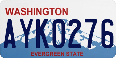 WA license plate AYK0276
