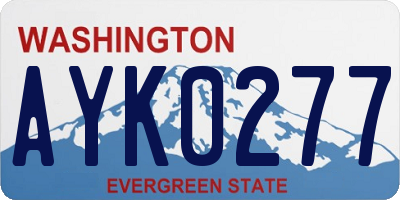 WA license plate AYK0277