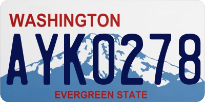 WA license plate AYK0278