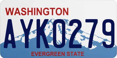 WA license plate AYK0279
