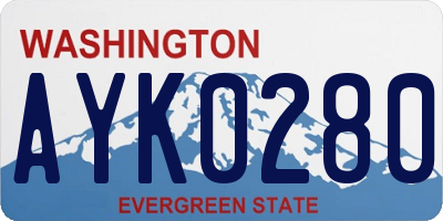 WA license plate AYK0280