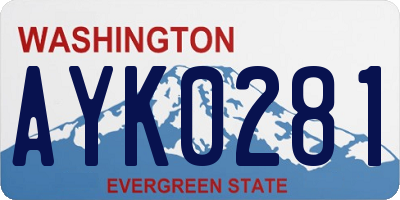 WA license plate AYK0281