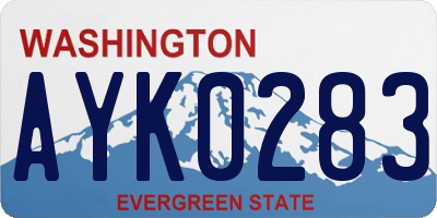 WA license plate AYK0283