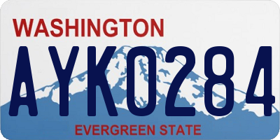 WA license plate AYK0284