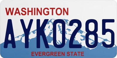 WA license plate AYK0285