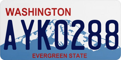 WA license plate AYK0288