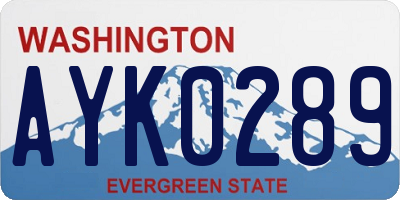 WA license plate AYK0289