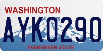 WA license plate AYK0290