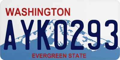 WA license plate AYK0293