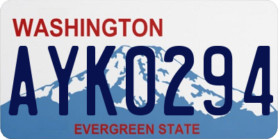 WA license plate AYK0294